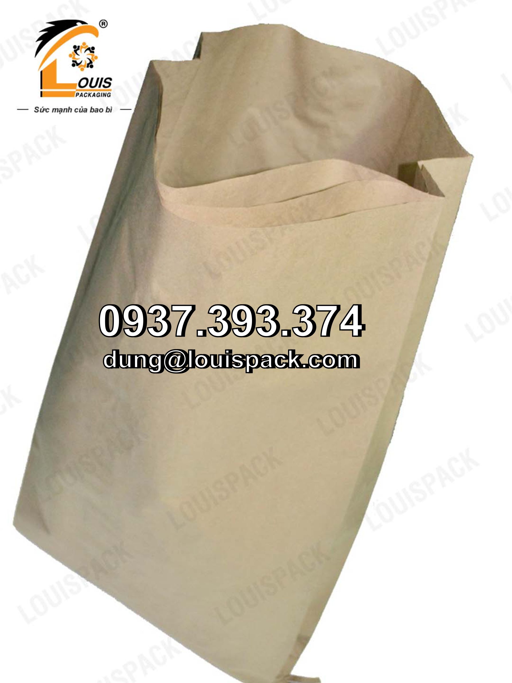 Bao giấy kraft 3 lớp đựng bột hoá chất, bột mịn