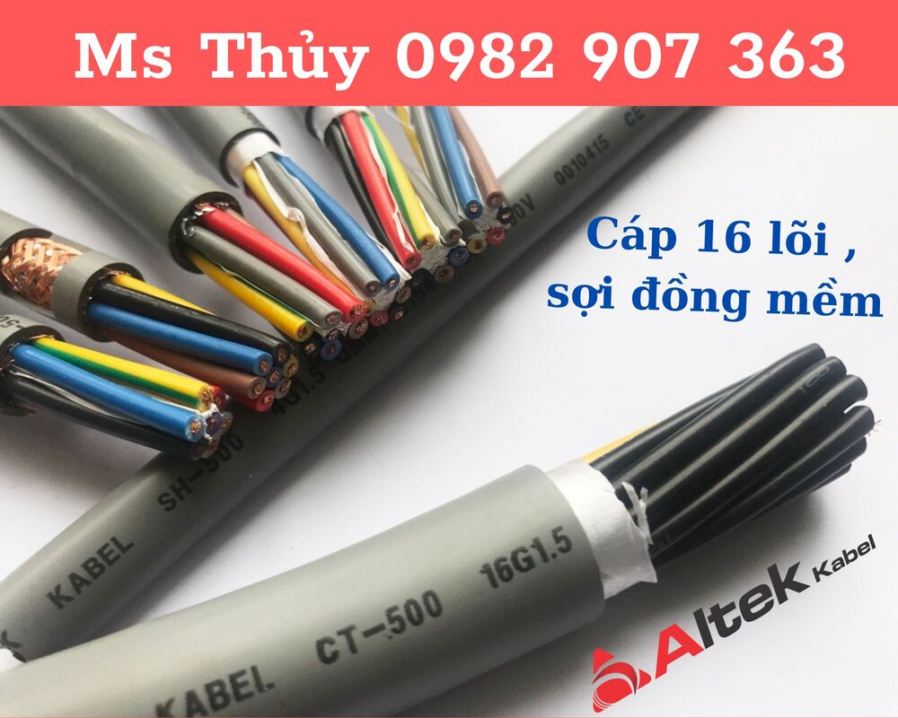Cáp điều khiển chống nhiễu 16 x 0.5 Altek Kabel