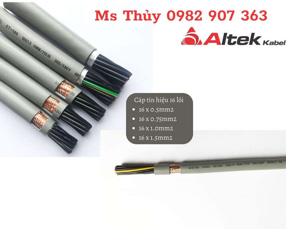 Cáp điều khiển chống nhiễu 16 x 0.5 Altek Kabel