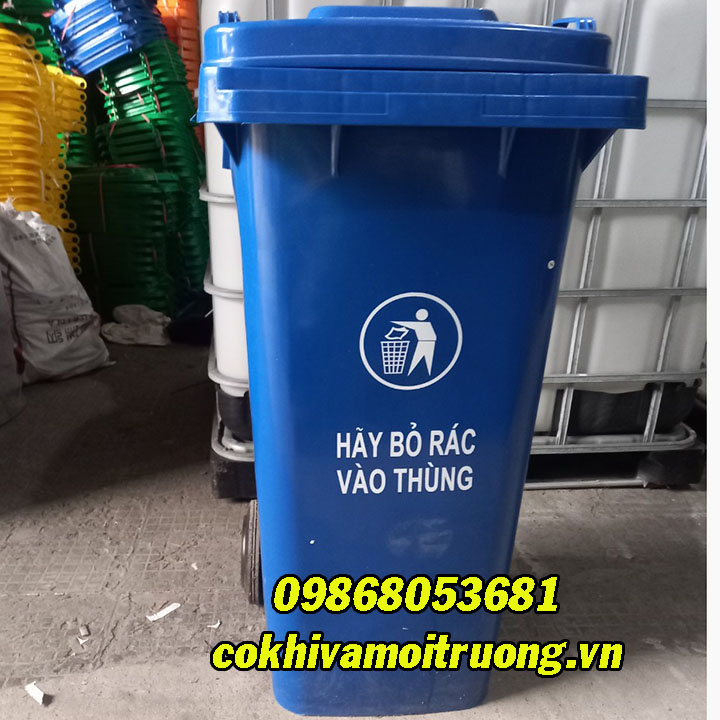 THÙNG RÁC 120L MÀU XANH LÁ- thùng rác công cộng