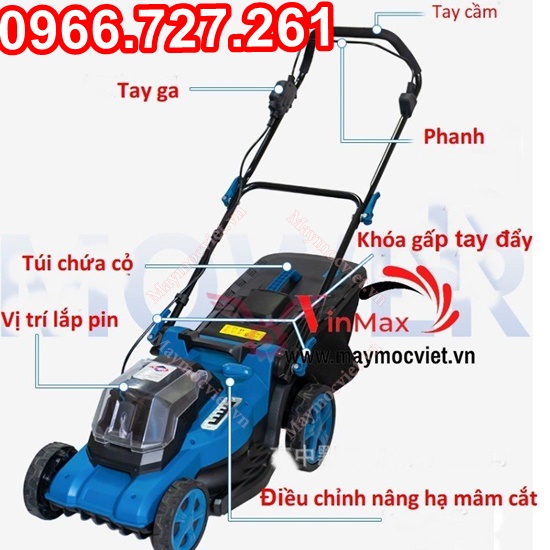 Máy cắt cỏ đẩy tay chạy pin Turbo TBP45