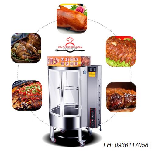 Lò nướng gà vịt dùng than và gas 850