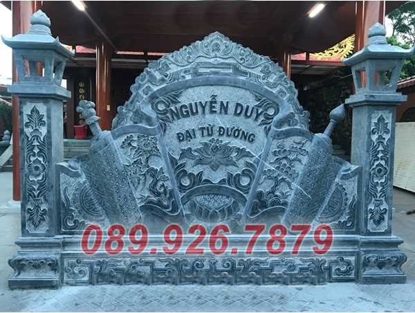 Kiên Giang mẫu bình phong bằng đá đẹp, cuốn thư, cổng chùa, từ đường