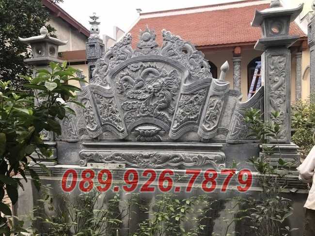 Kiên Giang mẫu bình phong bằng đá đẹp, cuốn thư, cổng chùa, từ đường