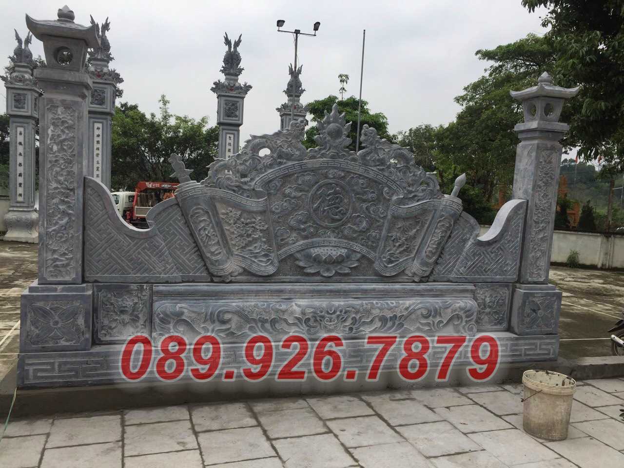 cuốn thư đá - lăng mộ bằng đá đẹp bán Lâm Đồng, bình phong đá