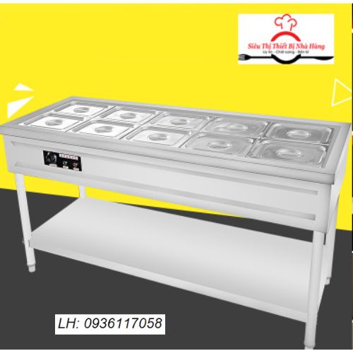 Tủ trưng bày giữ nóng cách thủy thức ăn 10 khay