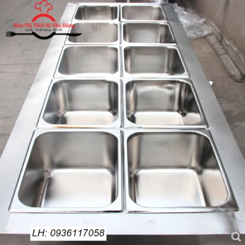 Tủ trưng bày giữ nóng cách thủy thức ăn 10 khay