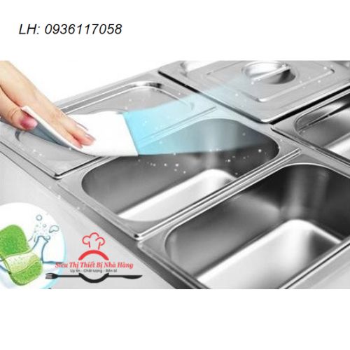 Tủ trưng bày giữ nóng cách thủy thức ăn 10 khay