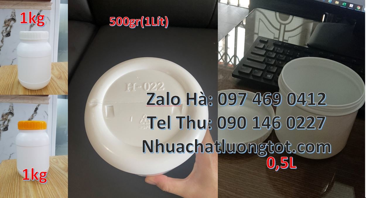 Bán hũ nhựa đựng hóa chất,hũ nhựa 0.5l đựng chất tẩy rửa,hũ nhựa 200g
