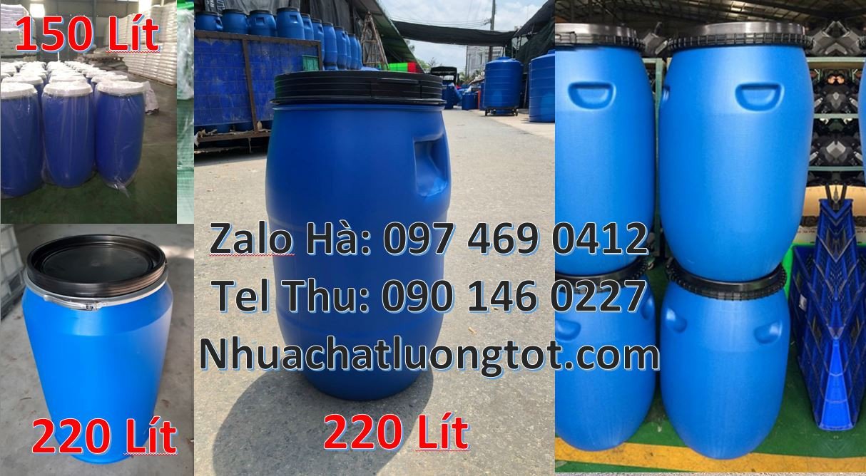 Bán thùng phuy xanh 220l nắp đậy,thùng phuy 200l nắp chiết rót giá rẻ