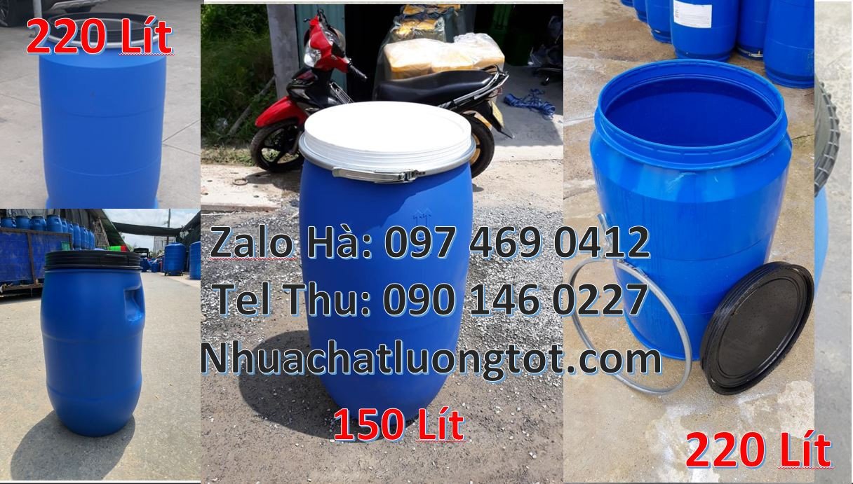 Bán thùng phuy xanh 220l nắp đậy,thùng phuy 200l nắp chiết rót giá rẻ