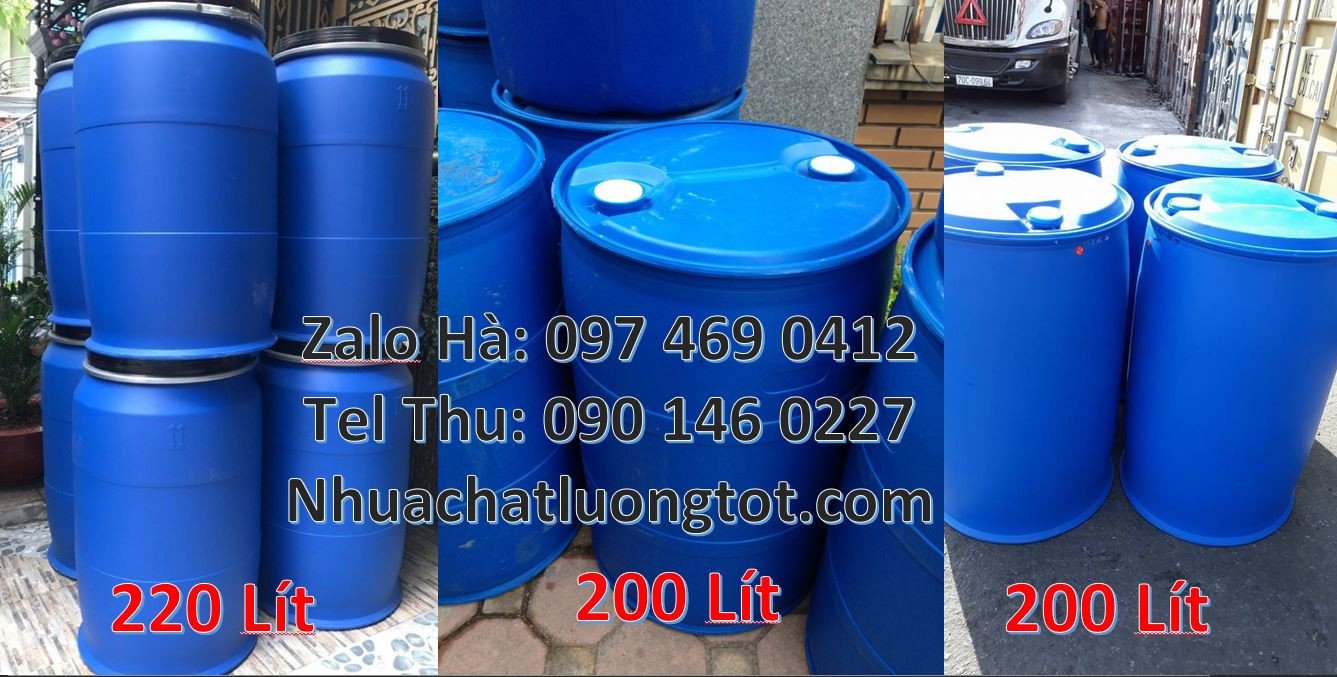 Bán thùng phuy xanh 220l nắp đậy,thùng phuy 200l nắp chiết rót giá rẻ