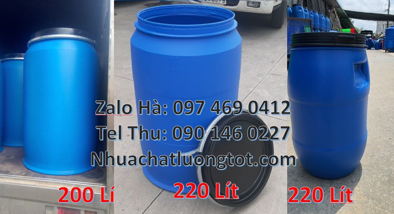 Bán thùng phuy xanh 220l nắp đậy,thùng phuy 200l nắp chiết rót giá rẻ