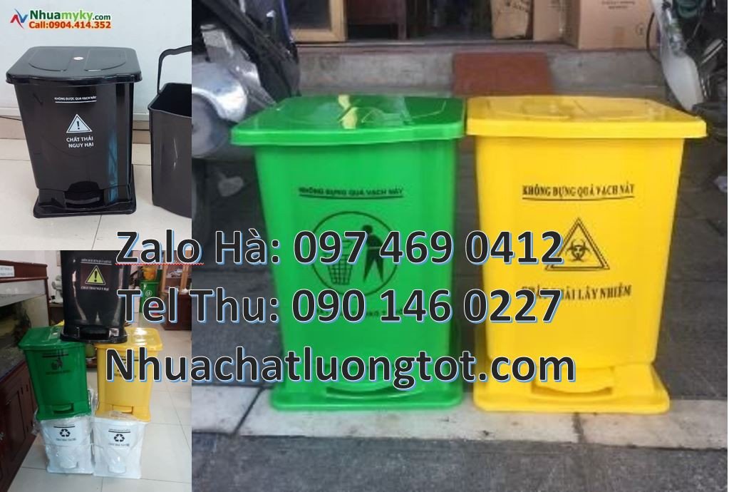 Bán thùng rác y tế giá rẻ 60l có đạp chân,thùng rác y tế 120l có nắp
