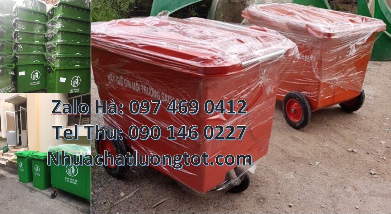 Bán xe thu gom rác cỡ lớn 660l có bánh hơi,xe thu gom rác 1000l có 3 b