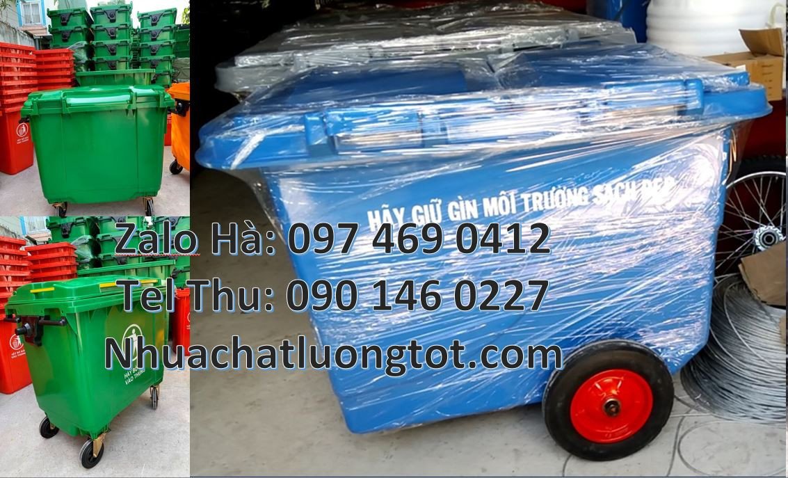 Bán xe thu gom rác cỡ lớn 660l có bánh hơi,xe thu gom rác 1000l có 3 b