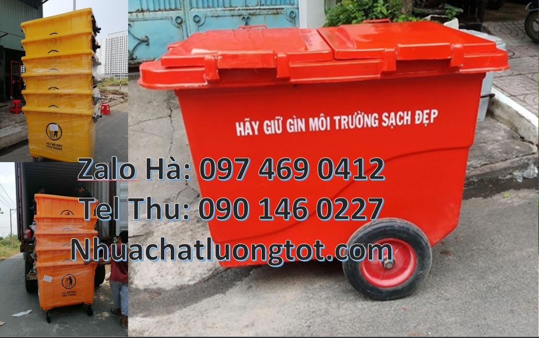 Bán xe thu gom rác cỡ lớn 660l có bánh hơi,xe thu gom rác 1000l có 3 b