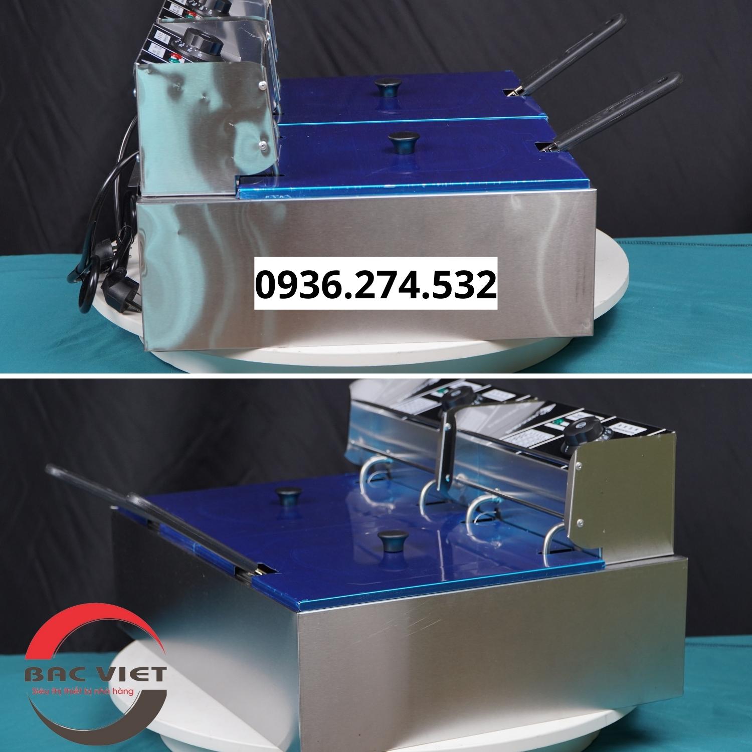 Bếp chiên nhúng đôi 12L dùng điện (2 buồng riêng biệt)