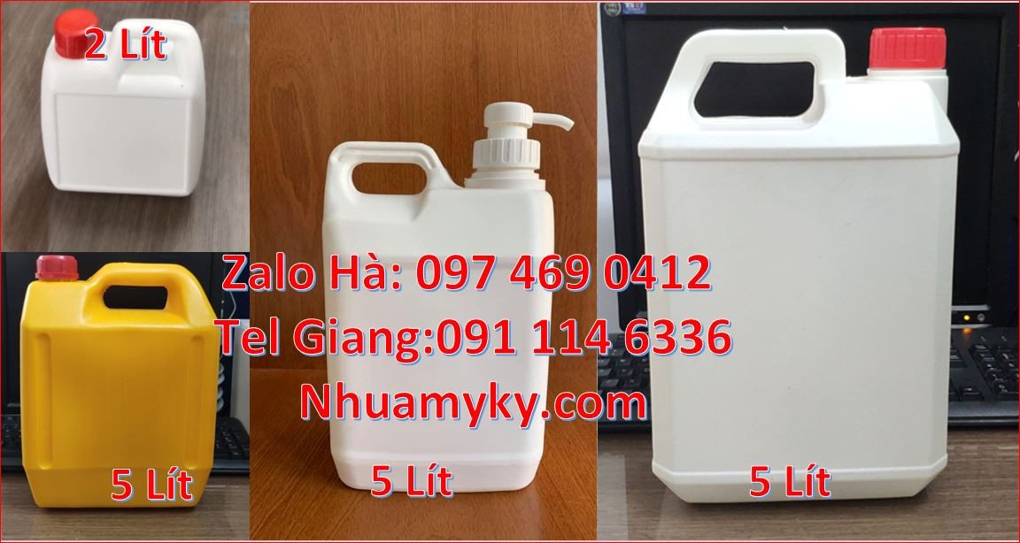 Bán can nhựa 5 lít hdpe ,can nhựa 2l đựng dầu nước mắm tương ớt giá rẻ