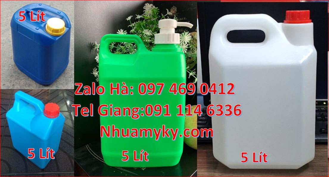 Bán can nhựa 5 lít hdpe ,can nhựa 2l đựng dầu nước mắm tương ớt giá rẻ