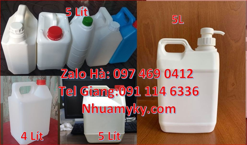 Bán can nhựa 5 lít hdpe ,can nhựa 2l đựng dầu nước mắm tương ớt giá rẻ