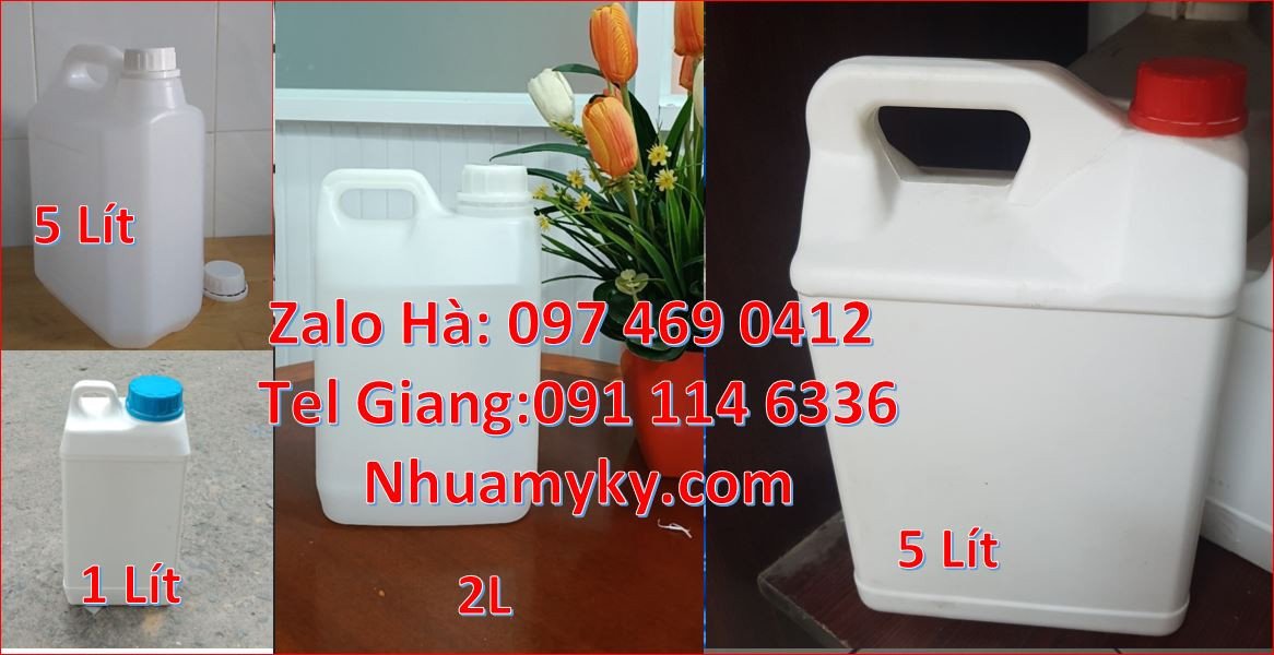 Bán can nhựa 5 lít hdpe ,can nhựa 2l đựng dầu nước mắm tương ớt giá rẻ