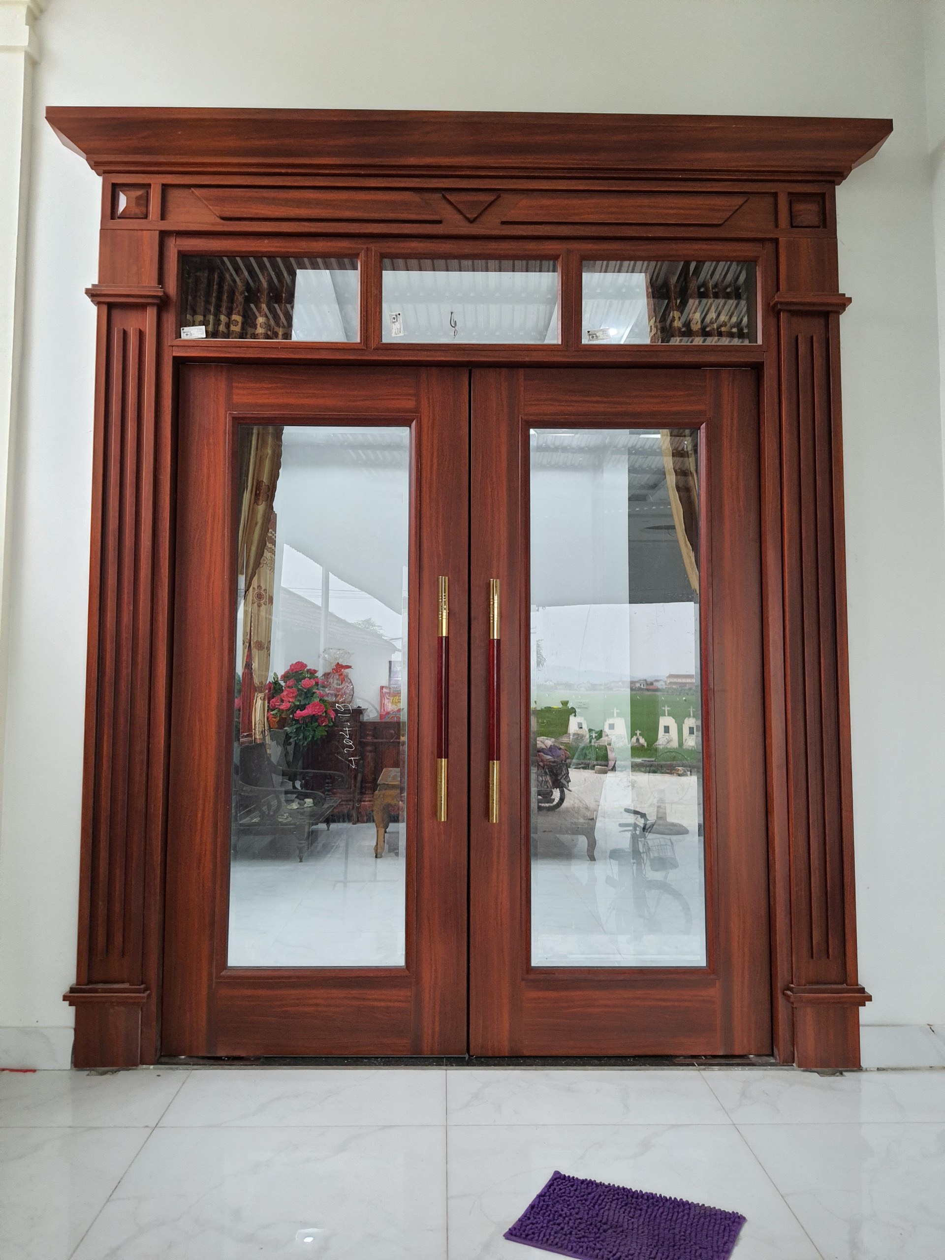 Cửa thép vân gỗ tại tiền giang- cửa 4 cánh- 2 cánh- cửa sổ