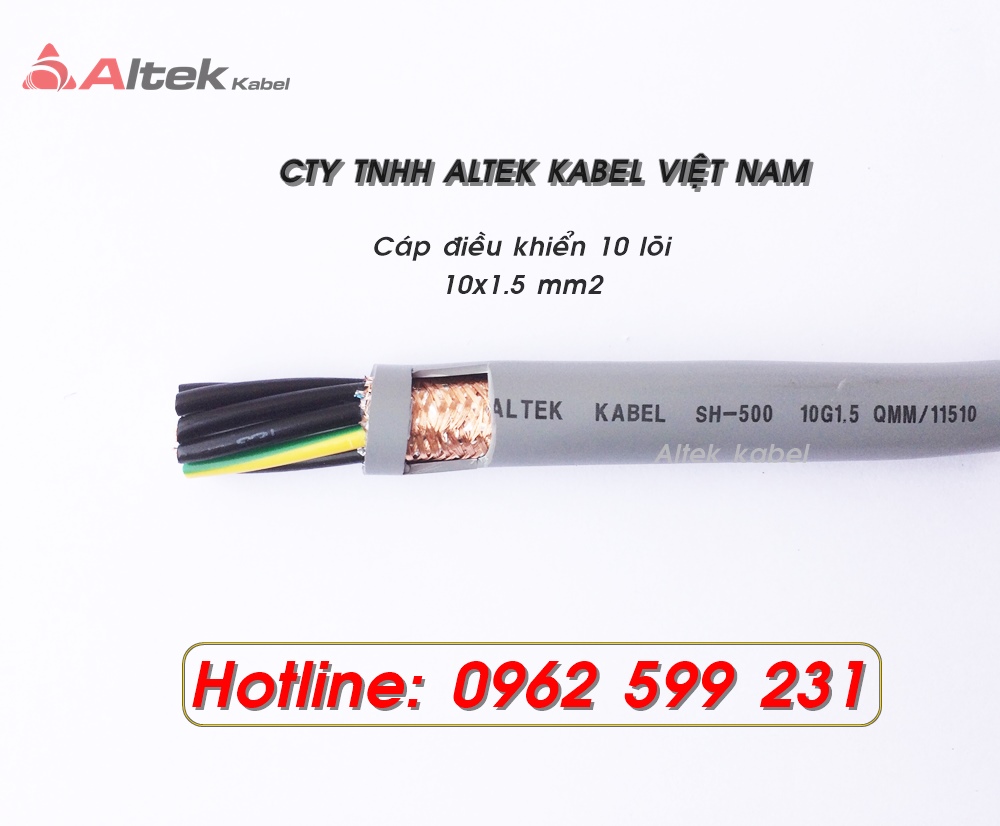 Cáp điều khiển Altek kabel 10 lõi 0.5,  0.75, 1.0, 1.5 mm2