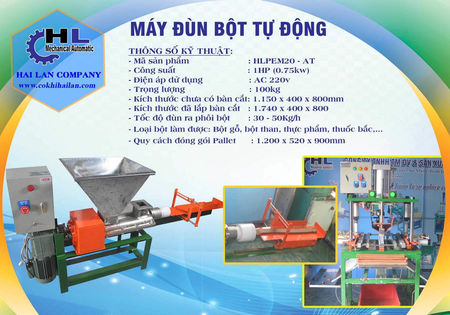 Máy đùn bột tự động do công ty Hải Lan sản xuất