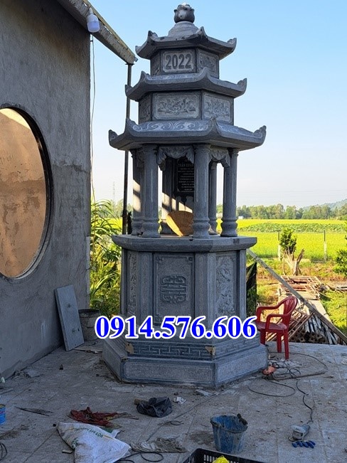 cao bằng 23 mộ đá lục lăng hình tháp bát giác bằng đá đẹp sư phật gáo