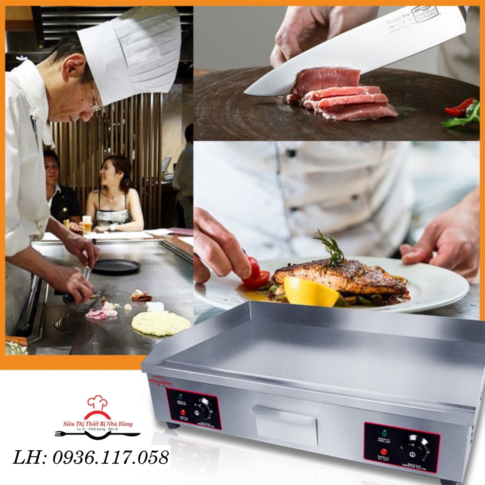 Bếp chiên rán mặt phẳng điện loại GH-820