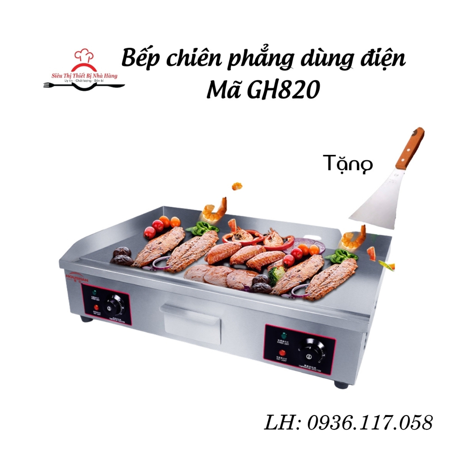 Bếp chiên rán mặt phẳng điện loại GH-820