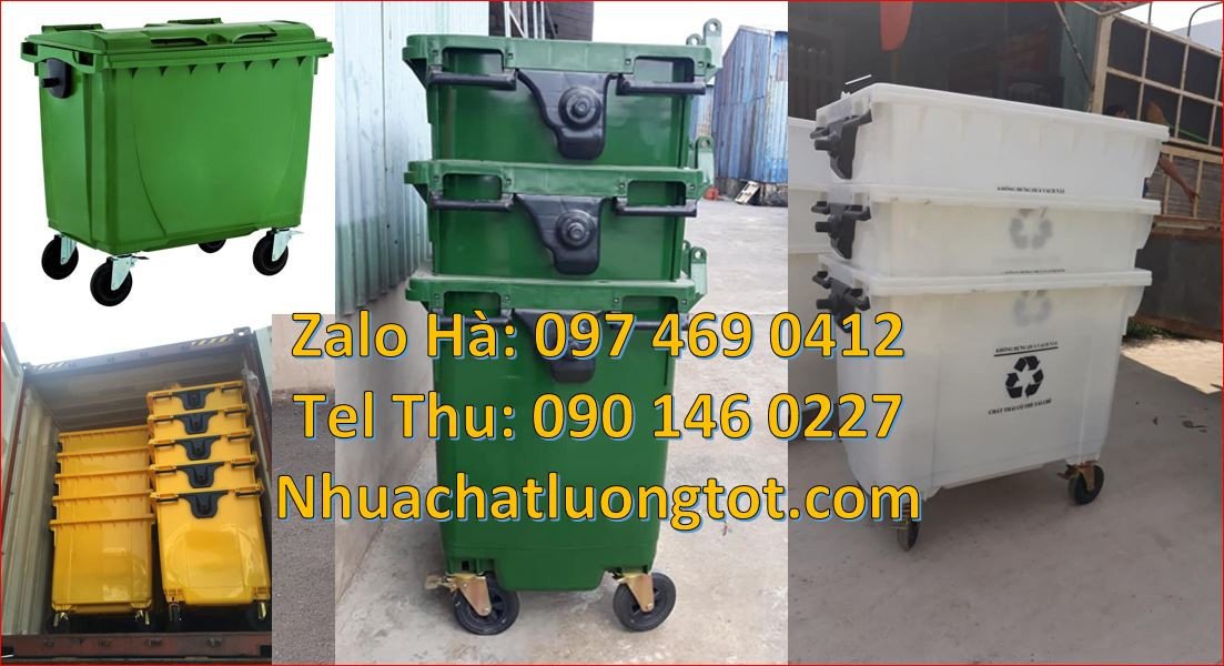 Bán xe thu gom rác 1000l bánh hơi,xe thu gom rác 660l 4 bánh cao su rẻ