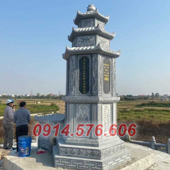 55 mẫu mộ đá bán vĩnh long lục lăng hình tháp bát giác để thờ tro cốt