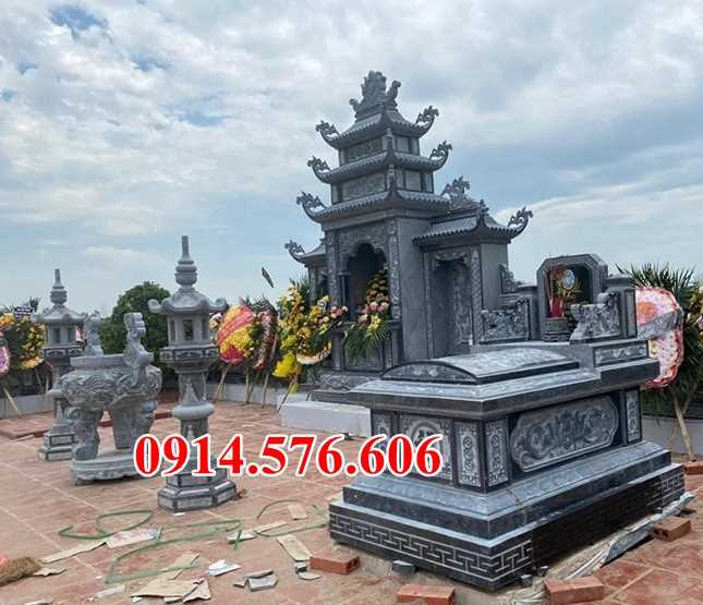 mẫu 041 mộ đá bán trà vinh lục lăng hình tháp bát giác tròn để thờ cốt