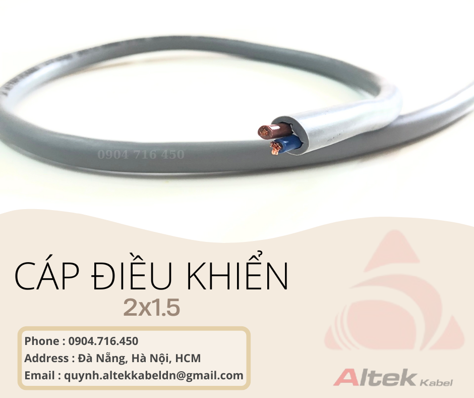 Cáp điều khiển 2x1.5 Altek Kabel tại Hồ Chí Minh, Hà Nội, Đà Nẵng
