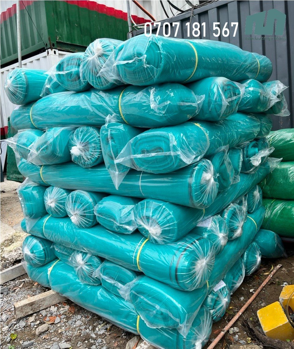 Lưới bao che chắn bụi HDPE Màu xanh ngọc