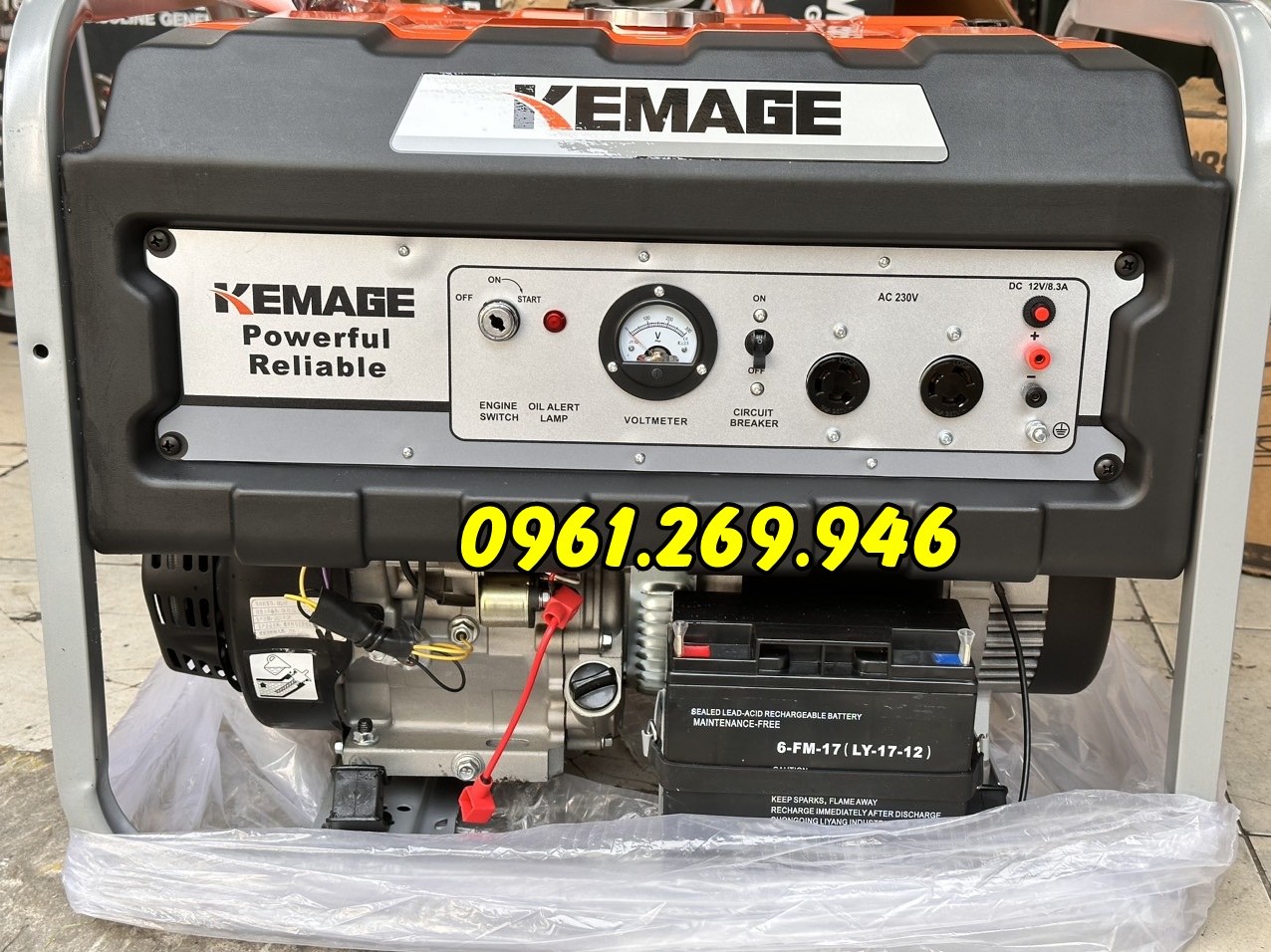 Máy phát điện chạy xăng 5kw Kemage KM7500 giá rẻ về Huế