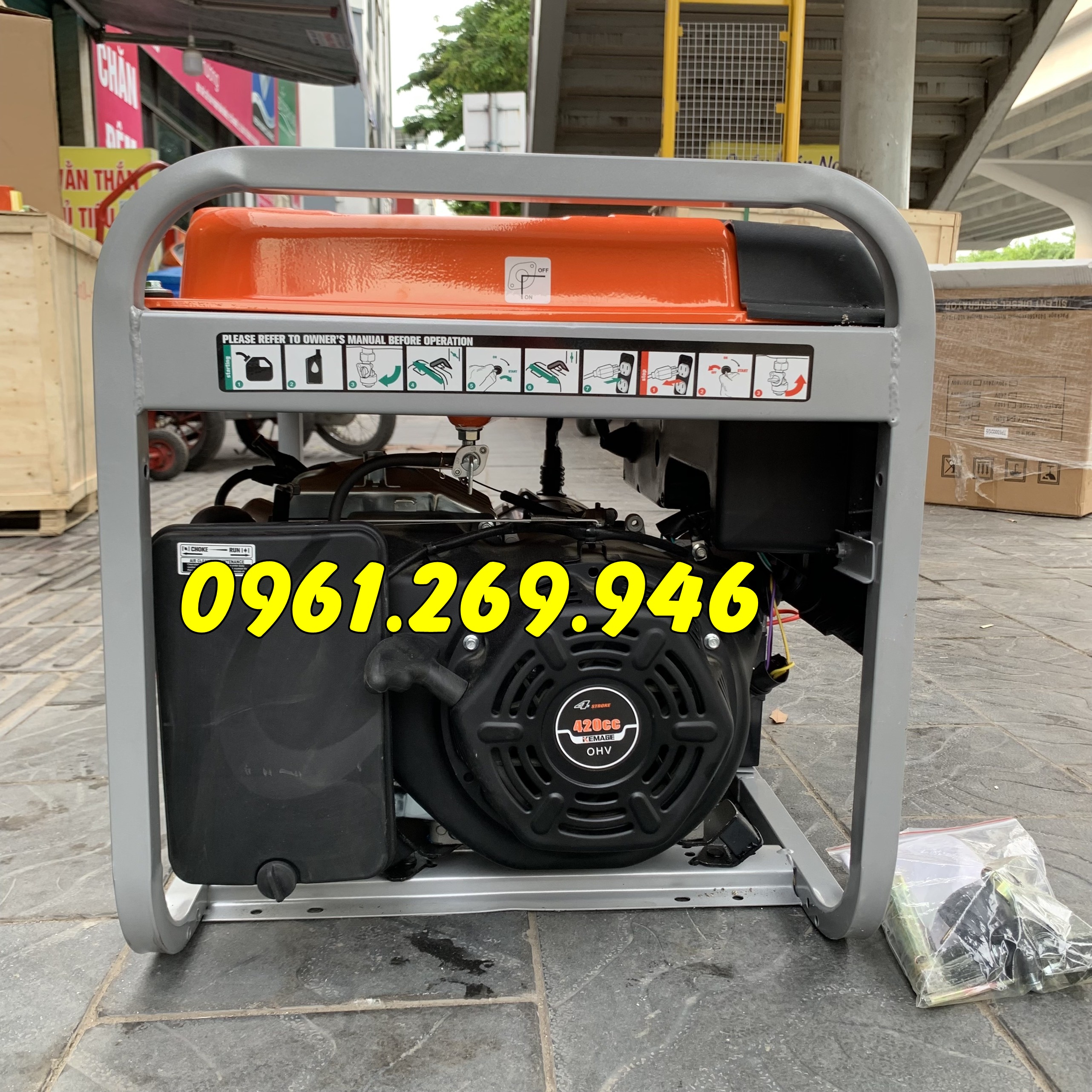 Máy phát điện chạy xăng 5kw Kemage KM7500 giá rẻ về Huế