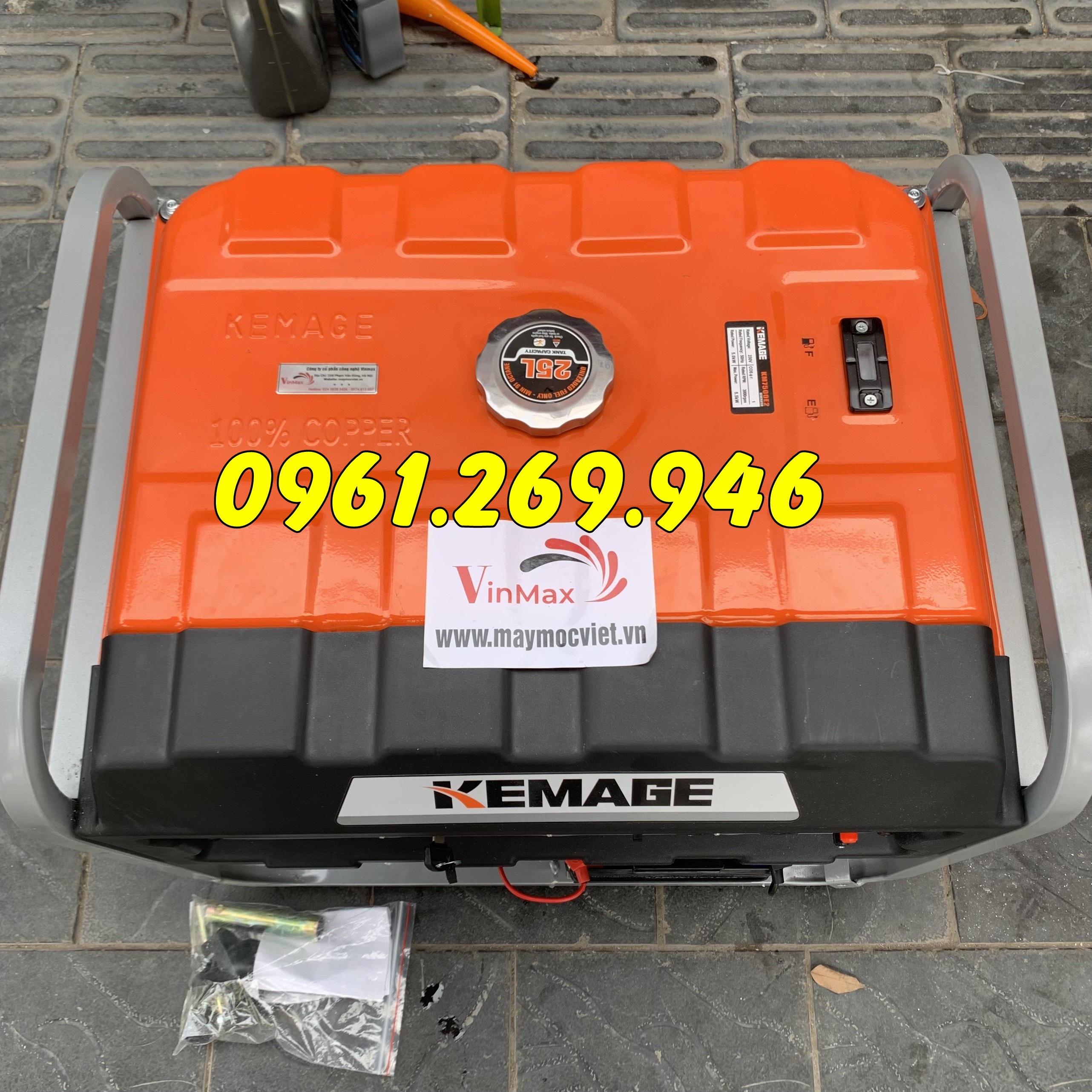 Máy phát điện chạy xăng 5kw Kemage KM7500 giá rẻ về Huế