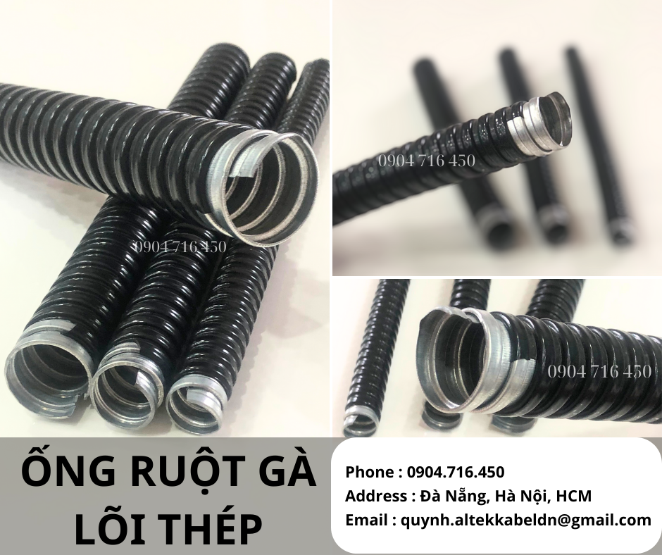 Ống ruột gà lõi thép luồn dây điện Đà Nẵng, Hồ Chí Minh, Hà Nội