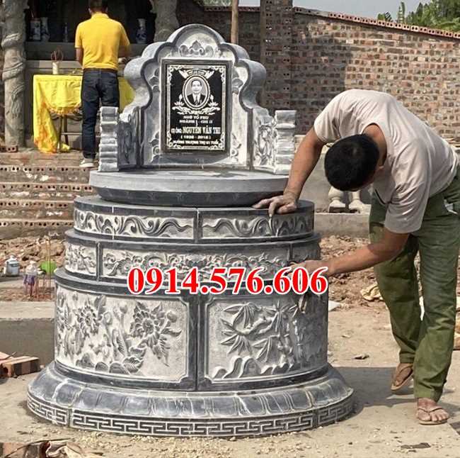 long an 356+ mộ đá tròn đẹp, lăng mộ lục lăng bát giác