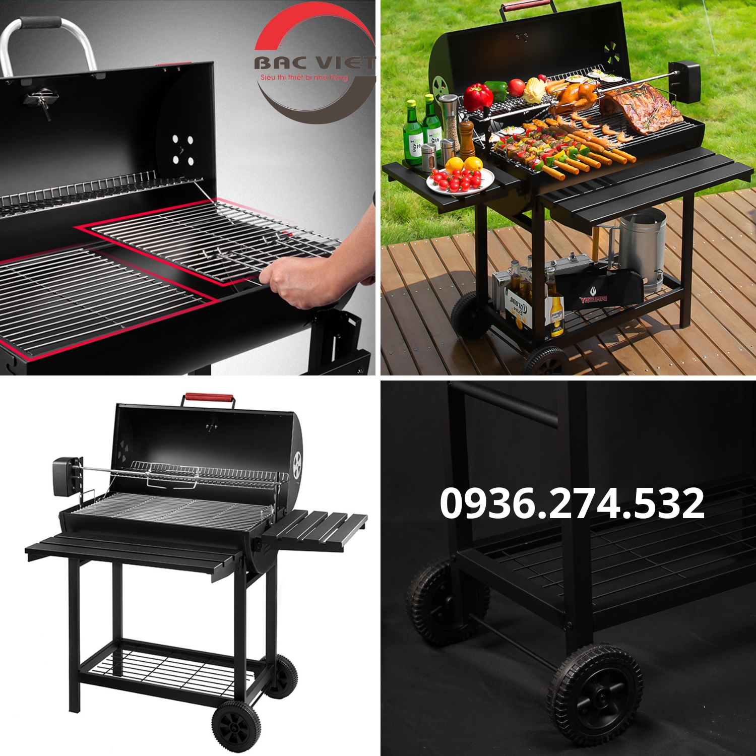 Bếp nướng than hoa ngoài trời - bếp nướng BBQ dã ngoại