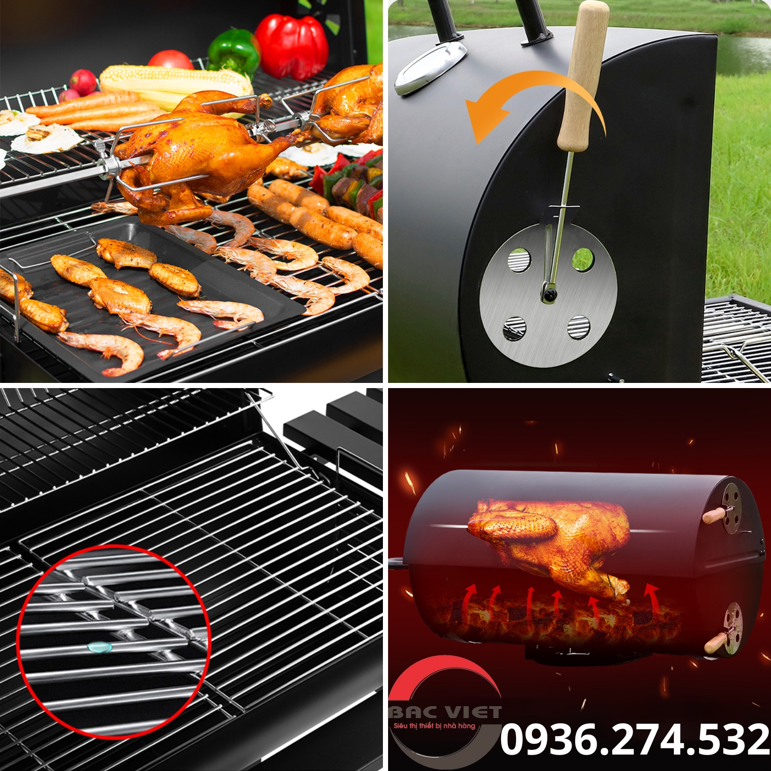 Bếp nướng than hoa ngoài trời - bếp nướng BBQ dã ngoại