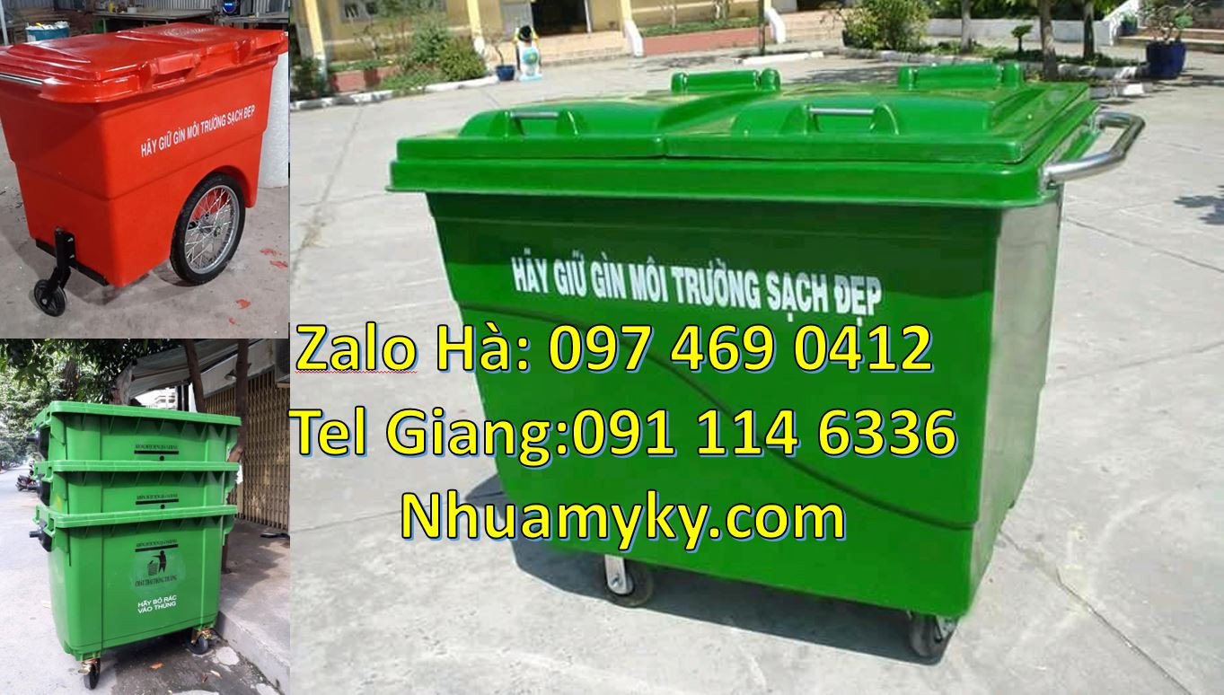 Bán xe thu gom rác 660l 3 bánh hơi,xe thu gom rác 1000l 4 bánh cao su