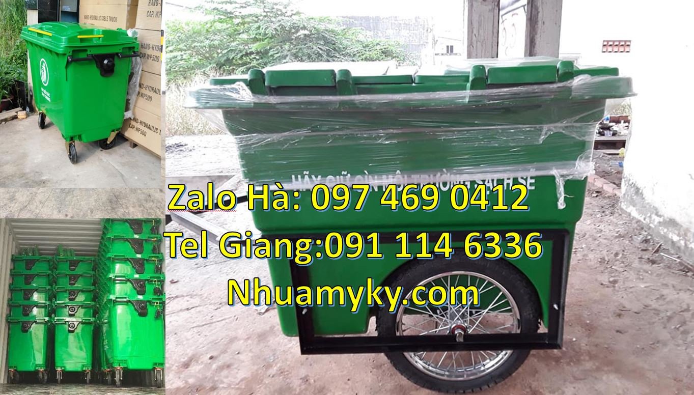 Bán xe thu gom rác 660l 3 bánh hơi,xe thu gom rác 1000l 4 bánh cao su