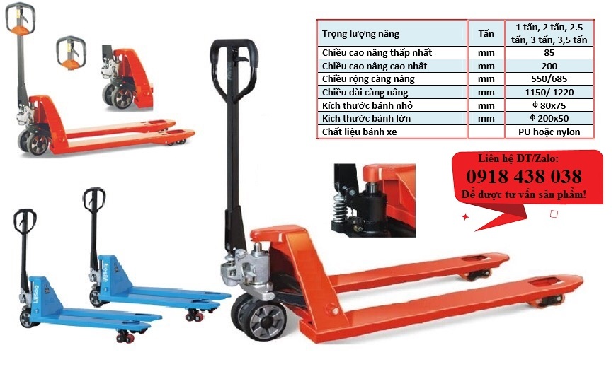 Xe nang tay cơ, xe nâng tay thấp nhập khẩu giá rẻ