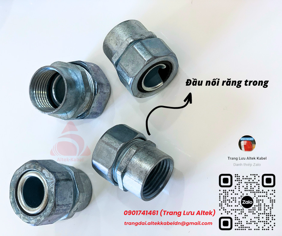Đầu nối răng ngoài ống ruột gà lõi thép phi 20
