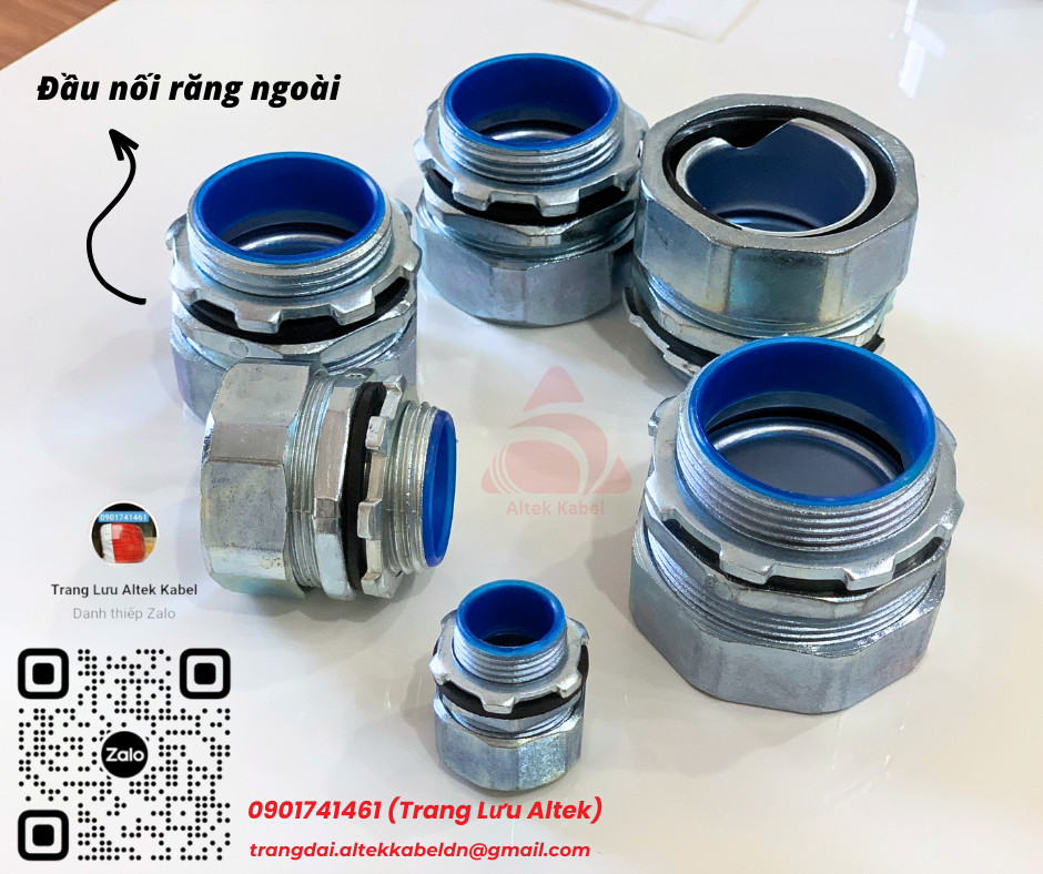 Đầu nối răng ngoài ống ruột gà lõi thép phi 20