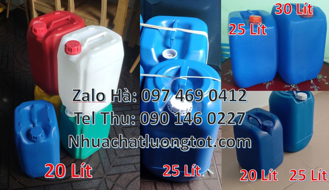 Bán can nhựa lớn 25l nắp vặn,can nhựa 20l màu xanh đựng xăng dầu giá r